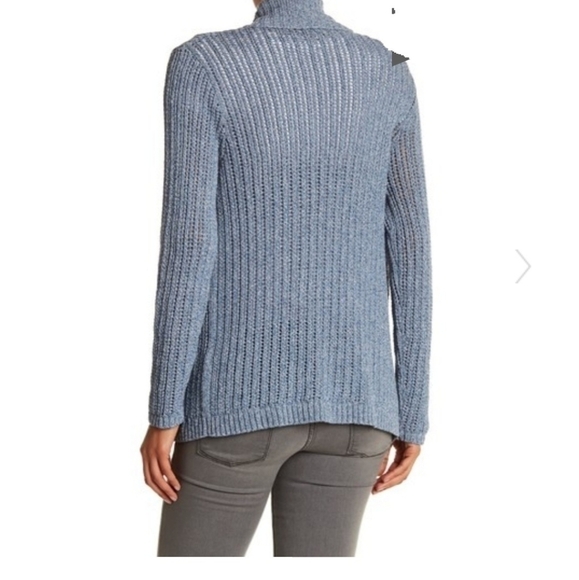 Soft Joie Indigo Blue Open Front Knit Shawl Collar Cardigan Size Medium - Picture 2 of 10